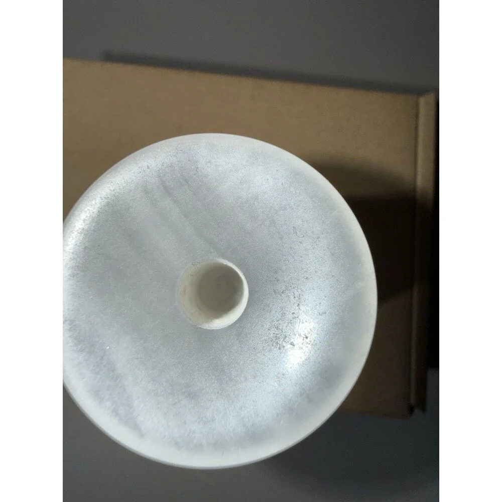 VTG. 3 in White Onyx With Flared Mushroom Rim. Banded with Hard Stones. Pakistan